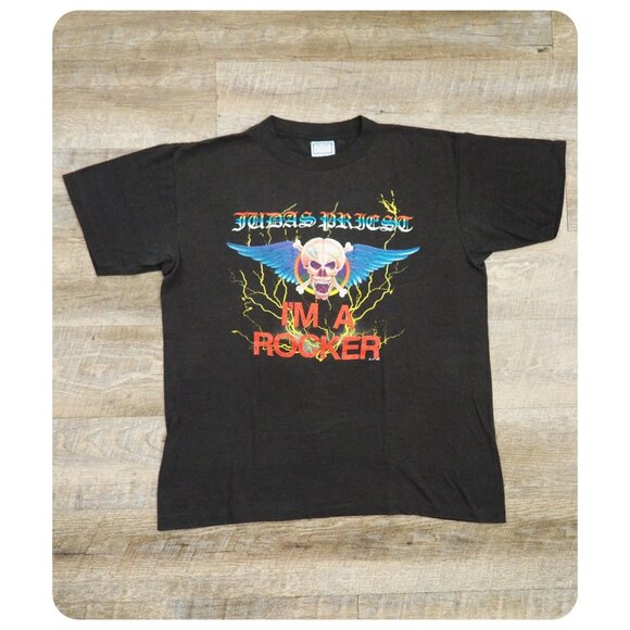 Vintage Other - Vintage 1988 Judas Priest Single Stitch Black Short Sleeve VTG Band Tee